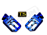 TS Custom Foot Pegs w/ Titanium Grips for Talaria and Altis - Blue / Black - Titanium Grip Footpegs