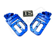 TS Custom Foot Pegs w/ Titanium Grips for Talaria and Altis - Blue / Blue - Titanium Grip Footpegs