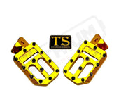 TS Custom Foot Pegs w/ Titanium Grips for Talaria and Altis - Gold / Black - Titanium Grip Footpegs
