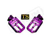 TS Custom Foot Pegs w/ Titanium Grips for Talaria and Altis - Purple / Black - Titanium Grip Footpegs