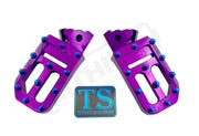 TS Custom Foot Pegs w/ Titanium Grips for Talaria and Altis - Purple / Burnt Blue - Titanium Grip Footpegs