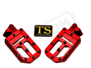 TS Custom Foot Pegs w/ Titanium Grips for Talaria and Altis - Red / Black - Titanium Grip Footpegs