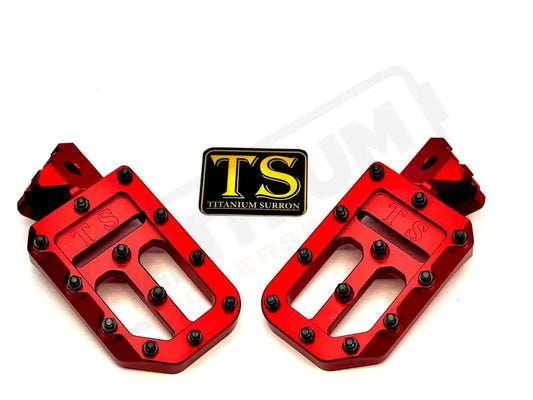 TS Custom Foot Pegs w/ Titanium Grips for Talaria and Altis Red / Black Titanium Grip Footpegs