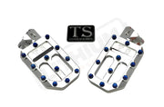 TS Custom Foot Pegs w/ Titanium Grips for Talaria and Altis - Silver / Black - Titanium Grip Footpegs