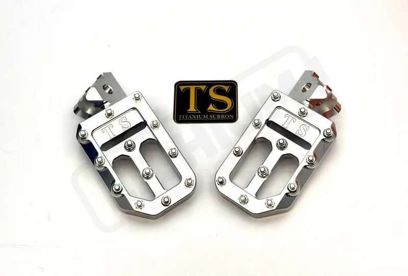TS Custom Foot Pegs w/ Titanium Grips for Talaria and Altis Silver / Silver Titanium Grip Footpegs