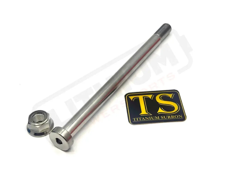 TS Surron LBX Titanium Rear Axle (Includes Nut) - Silver (raw) - Titanium Bolts