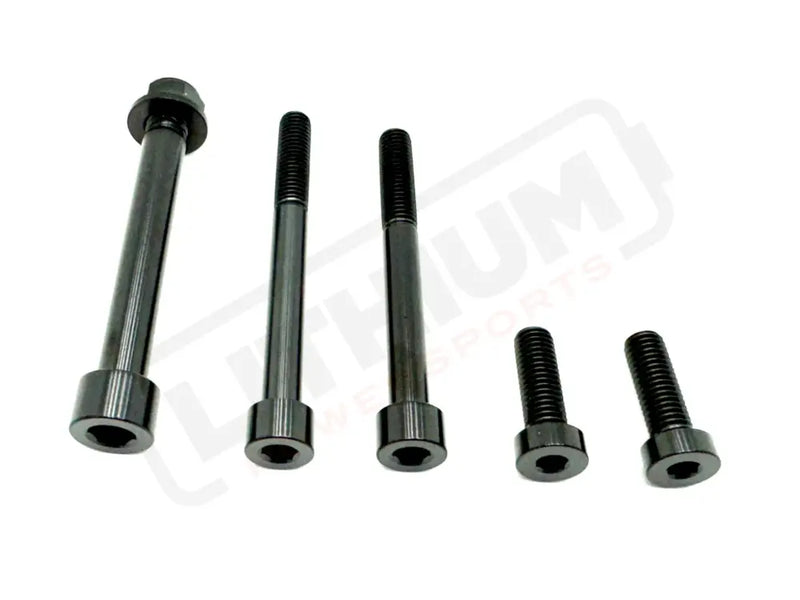 TS Talaria MX3 MX4 6 Piece Custom Motor / Gearbox Titanium Kit - Black - Titanium Bolts