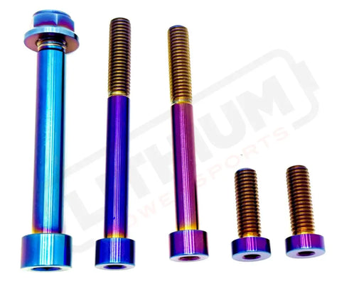 TS Talaria MX3 MX4 6 Piece Custom Motor / Gearbox Titanium Kit - Burnt Blue - Titanium Bolts