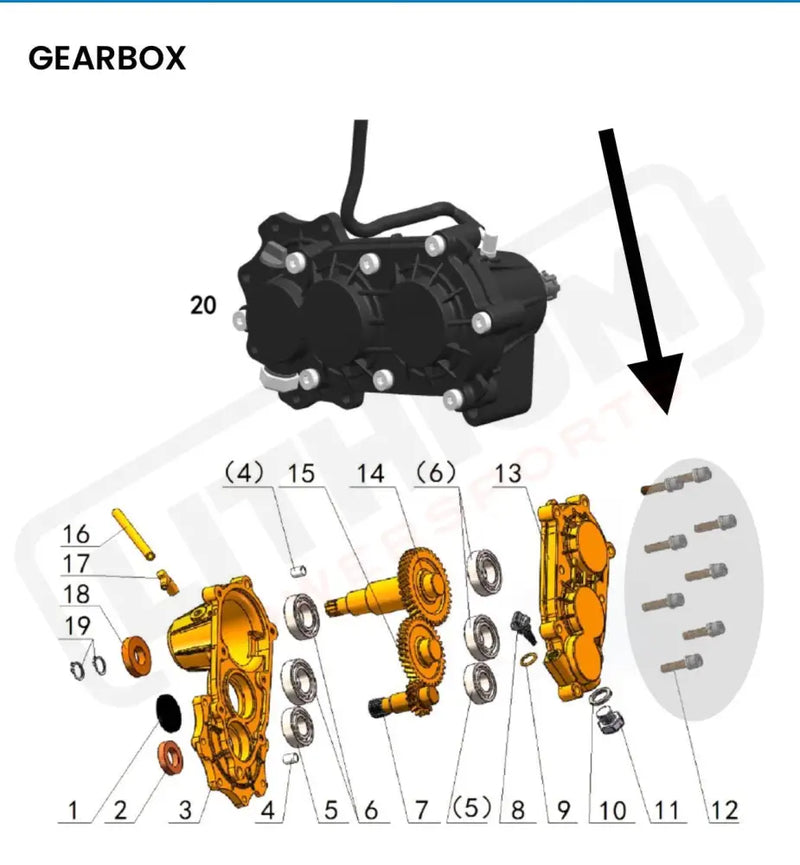TS Talaria Sting R MX4 8 Piece Custom Gearbox Titanium Bolt Kit - Lithium Powersports