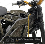 TS Titanium Battery Lid Bolts - E-Ride Pro - (Two Pcs) - Black - Titanium Bolts
