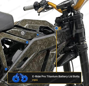 TS Titanium Battery Lid Bolts - E-Ride Pro - (Two Pcs) - Blue - Titanium Bolts