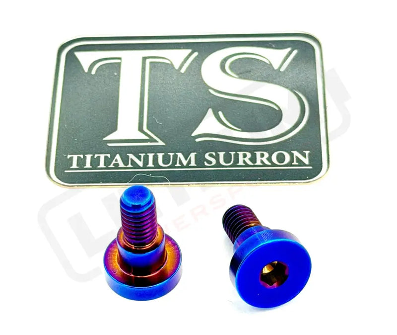 TS Titanium Battery Lid Bolts - E-Ride Pro - (Two Pcs) - Burnt Blue - Titanium Bolts