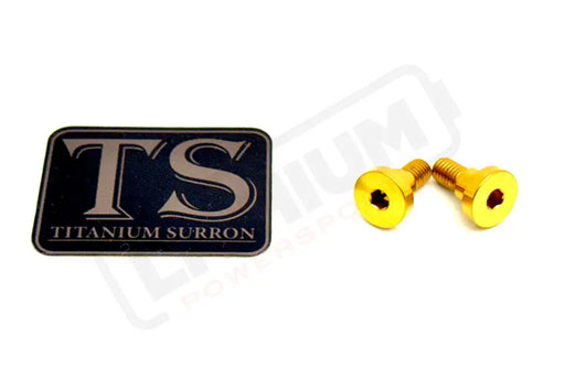 TS Titanium Battery Lid Bolts - E-Ride Pro - (Two Pcs) - Gold - Titanium Bolts