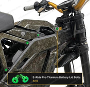 TS Titanium Battery Lid Bolts - E-Ride Pro - (Two Pcs) - Green - Titanium Bolts