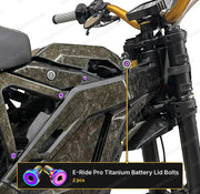 TS Titanium Battery Lid Bolts - E-Ride Pro - (Two Pcs) - Rainbow - Titanium Bolts