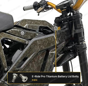 TS Titanium Battery Lid Bolts - E-Ride Pro - (Two Pcs) - Raw Titanium (Silver) - Titanium Bolts