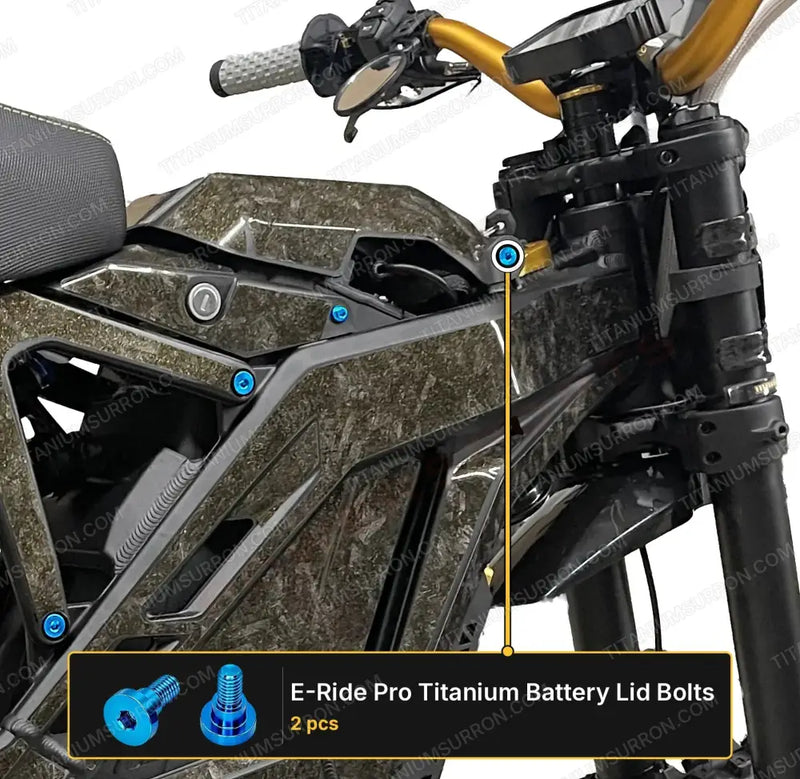 TS Titanium Battery Lid Bolts - E-Ride Pro - (Two Pcs) - Teal - Titanium Bolts