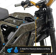 TS Titanium Battery Lid Bolts - E-Ride Pro - (Two Pcs) - Teal - Titanium Bolts