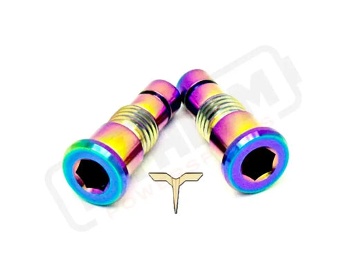 TS Titanium Battery Lid Bolts - Talaria Sting R MX4 (Two Pcs) - Rainbow - Titanium Bolts