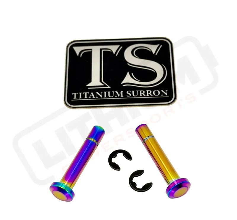 TS Titanium Battery Lid Pins - Surron LBX Segway X-260 - Rainbow - Titanium Bolts