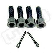 TS Titanium Caliper Bolt Kit (20mm Bolts) - Black / Caliper Set + Brake Pad Bolts (6 Pieces) - Titanium Bolts
