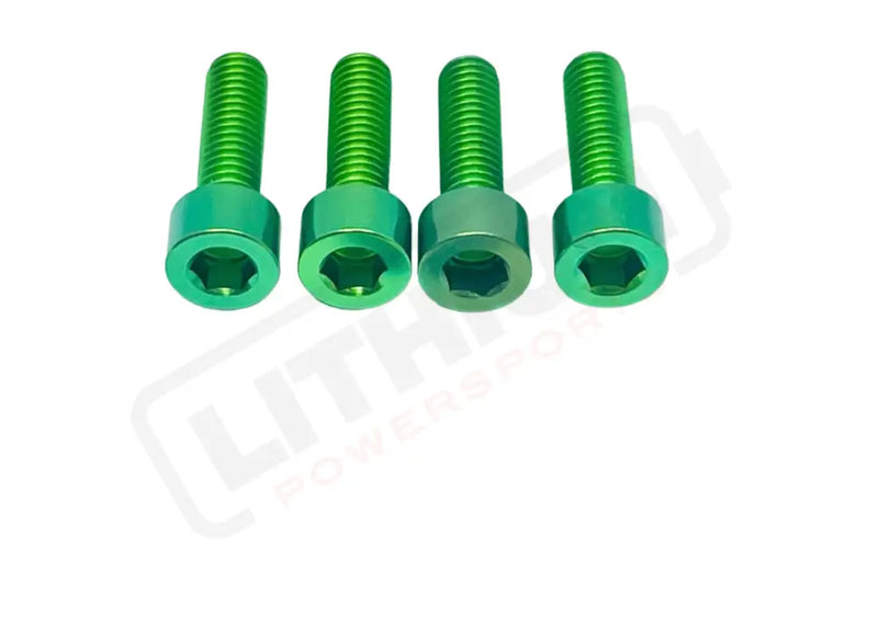 TS Titanium Caliper Bolt Kit (20mm Bolts) - Green / Caliper Only (4 Pieces -- 2 Calipers) - Titanium Bolts