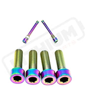 TS Titanium Caliper Bolt Kit (20mm Bolts) - Rainbow / Caliper Set + Brake Pad Bolts (6 Pieces) - Titanium Bolts