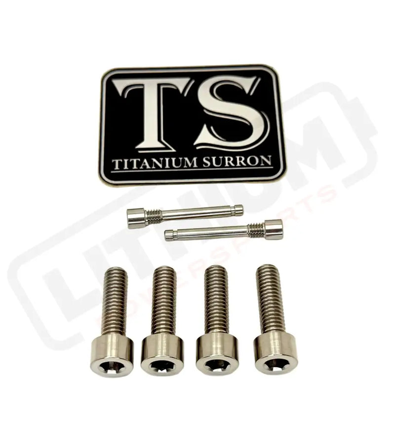 TS Titanium Caliper Bolt Kit (20mm Bolts) - Silver (raw) / Caliper Set + Brake Pad Bolts (6 Pieces) - Titanium Bolts