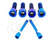 TS Titanium Caliper Bolt Kit (30mm bolts) - Burnt Blue / Caliper + Brake Bolts (6 Pieces) - Titanium Bolts
