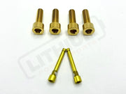 TS Titanium Caliper Bolt Kit (30mm bolts) - Gold / Caliper + Brake Bolts (6 Pieces) - Titanium Bolts