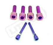 TS Titanium Caliper Bolt Kit (30mm bolts) - Purple / Caliper + Brake Bolts (6 Pieces) - Titanium Bolts