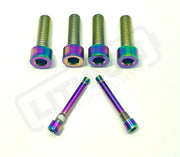 TS Titanium Caliper Bolt Kit (30mm bolts) - Rainbow / Caliper + Brake Bolts (6 Pieces) - Titanium Hardware