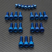 TS Titanium DNM/ KKE Fork Bolt Kits - Blue / Without axle-end bolts - Titanium Bolts