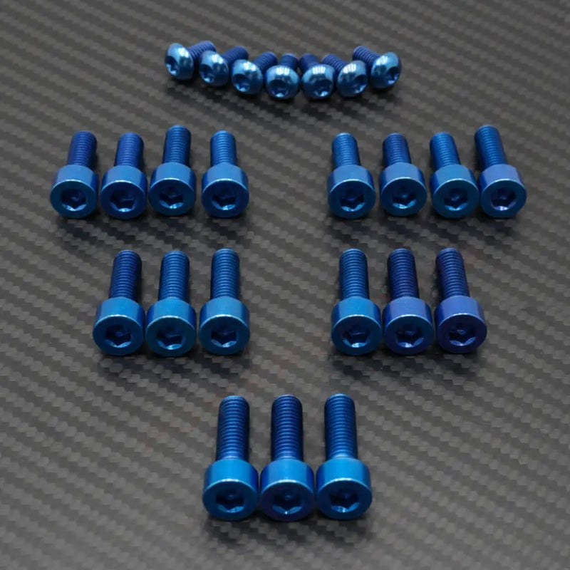 TS Titanium DNM/ KKE Fork Bolt Kits - Blue / Without axle-end bolts - Titanium Bolts