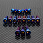 TS Titanium DNM/ KKE Fork Bolt Kits - Burnt Blue / Without axle-end bolts - Titanium Bolts