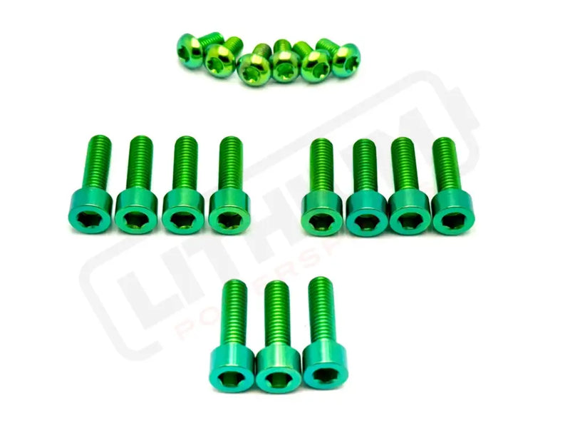 TS Titanium DNM/ KKE Fork Bolt Kits - Green / Without axle-end bolts - Titanium Bolts