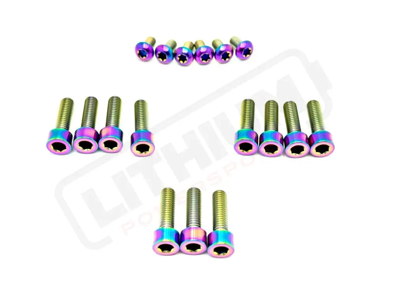 TS Titanium DNM/ KKE Fork Bolt Kits - Rainbow / Without axle-end bolts - Titanium Bolts