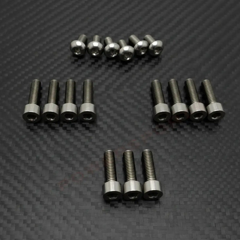 TS Titanium DNM/ KKE Fork Bolt Kits - Silver (raw) / Without axle-end bolts - Titanium Bolts