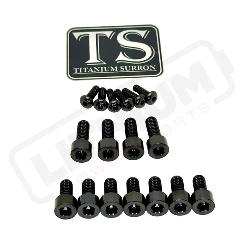 TS Titanium EXT Ferro Fork 11/17 Piece Bolt Kits - Black / 17 Pieces (with fork-plastic bolts) - Titanium Hardware