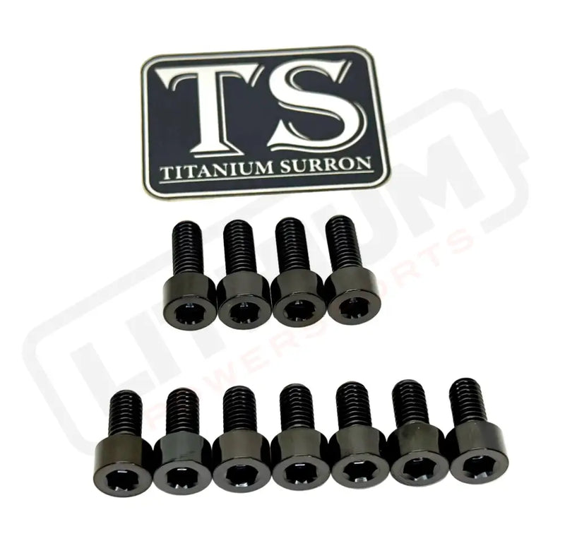 TS Titanium EXT Ferro Fork 11/17 Piece Bolt Kits - Black / 11 Pieces (without fork-plastic bolts) - Titanium Bolts