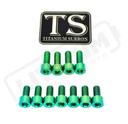 TS Titanium EXT Ferro Fork 11/17 Piece Bolt Kits - Green / 11 Pieces (without fork-plastic bolts) - Titanium Bolts