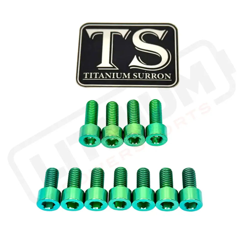 TS Titanium EXT Ferro Fork 11/17 Piece Bolt Kits - Green / 11 Pieces (without fork-plastic bolts) - Titanium Bolts