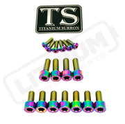 TS Titanium EXT Ferro Fork 11/17 Piece Bolt Kits - Rainbow / 17 Pieces (with fork-plastic bolts) - Titanium Hardware