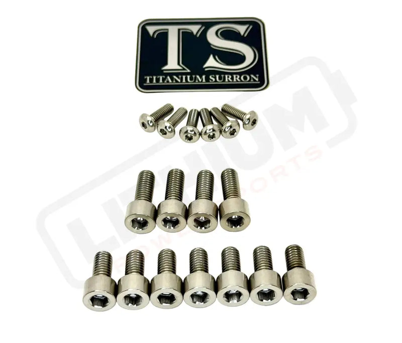 TS Titanium EXT Ferro Fork 11/17 Piece Bolt Kits - Silver (raw) / 17 Pieces (with fork-plastic bolts) - Titanium Bolts