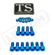 TS Titanium EXT Ferro Fork 11/17 Piece Bolt Kits - Teal / 17 Pieces (with fork-plastic bolts) - Titanium Bolts