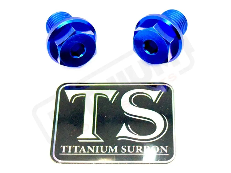 TS Titanium FastAce Fork Axle Bolts. ALX13RC (2.0) and AXH12RV (3.0) - Blue - Titanium Bolts