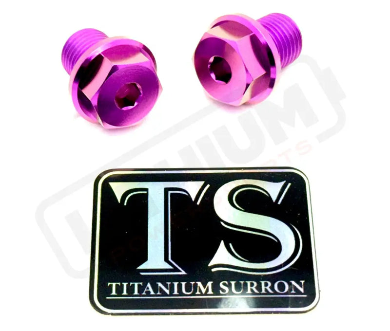 TS Titanium FastAce Fork Axle Bolts. ALX13RC (2.0) and AXH12RV (3.0) - Purple - Titanium Bolts