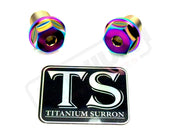 TS Titanium FastAce Fork Axle Bolts. ALX13RC (2.0) and AXH12RV (3.0) - Rainbow - Titanium Bolts