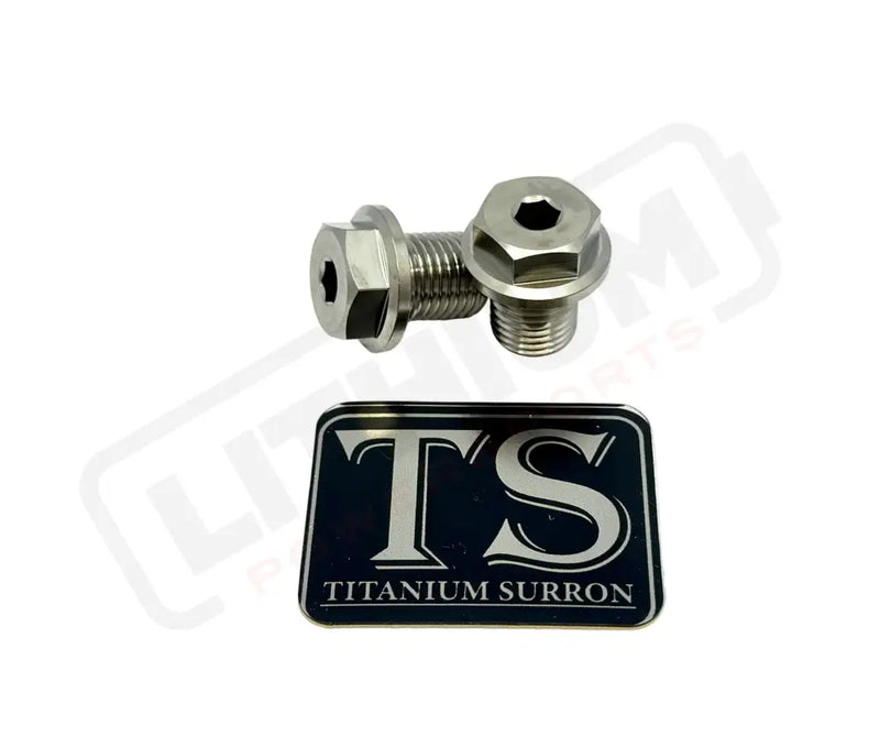 TS Titanium FastAce Fork Axle Bolts. ALX13RC (2.0) and AXH12RV (3.0) - Silver (raw) - Titanium Bolts