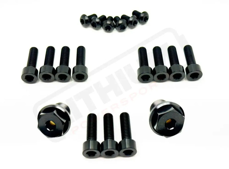 TS Titanium FastAce Fork Bolt Kits ALX13RC (2.0) and AHX12RV (3.0) - Black / ALX13RC (2.0) / With Axle-end Bolts